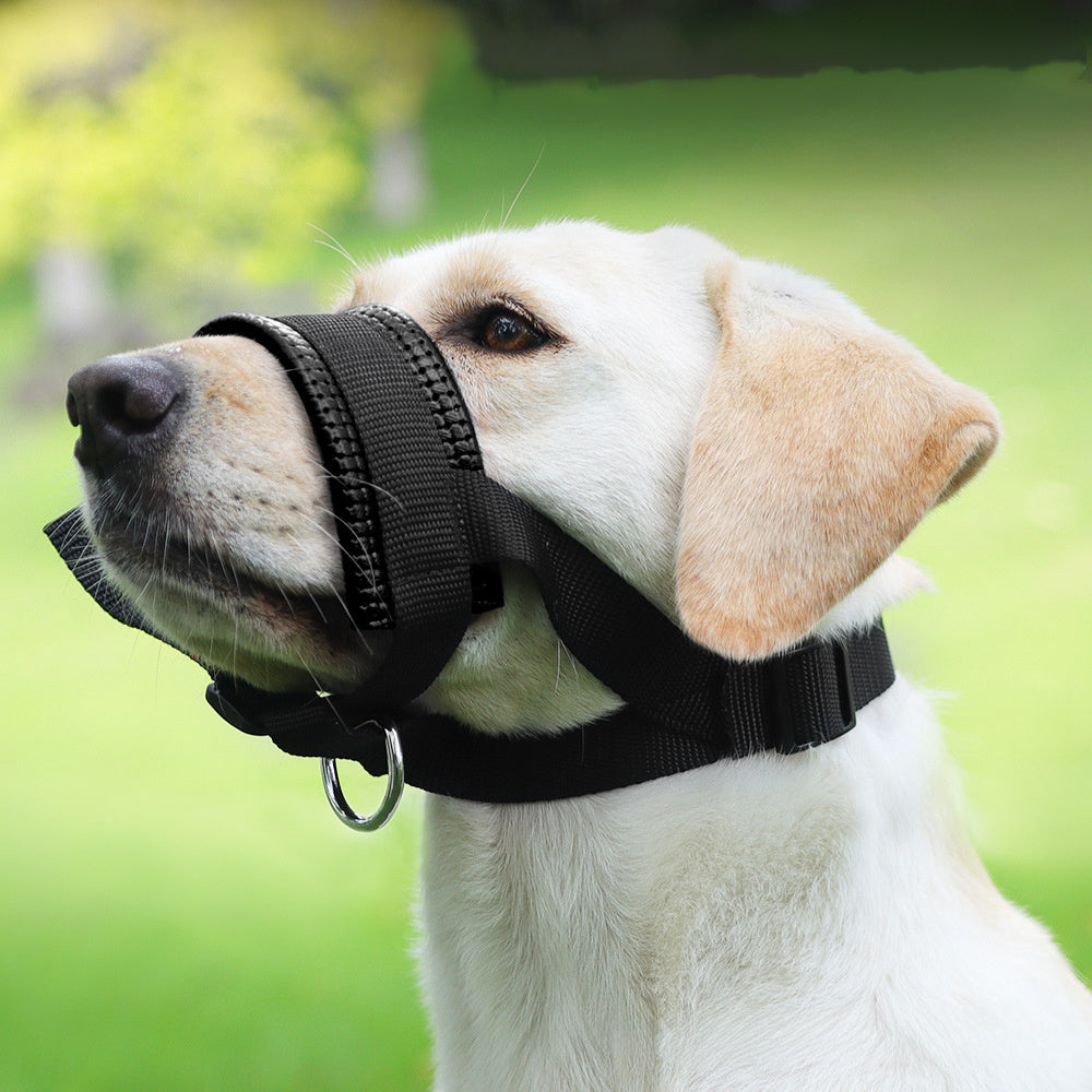 Dog Mouth Muzzle Anti Bark Dog Collar Breathable Dog Training Tool Nylon Muzzle Set With Stripes Summer Pet Leashes - Xmaker