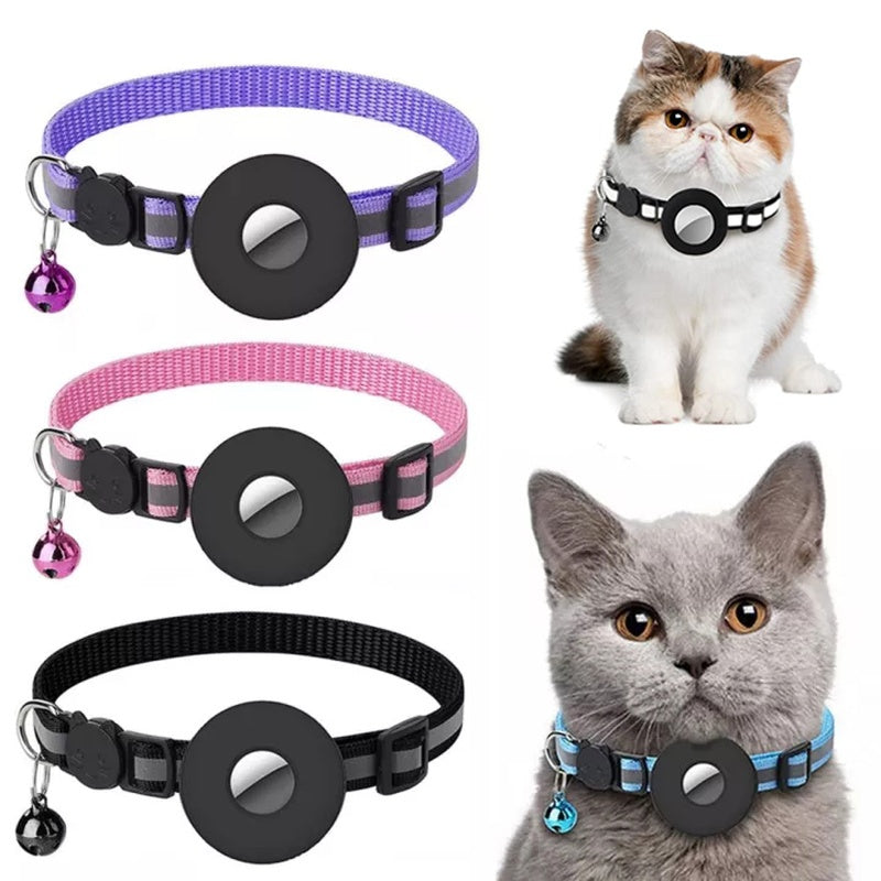 Reflective Collar Waterproof Holder Case For Airtag Air Tag Airtags Protective Cover Cat Dog Kitten Puppy Nylon Collar - Xmaker