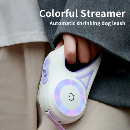 Dog Automatic  Leash Retractable Leash Collar Spotlight Traction Rope For Small Medium Dogs - Xmaker