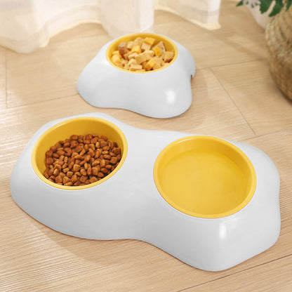 Egg-shaped Pet Bowl Drinking Water Single Bowl Double Bowl Dog Bowls Cute Pet Feeding Bowl Egg Yolk Shaped Food And Water Elevated Bowl Feeder - Xmaker