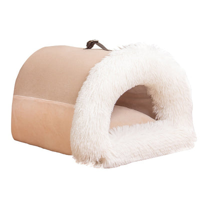 Splice Portable Pet Nest Portable Autumn And Winter Warm Dog Nest Moisture-proof Long Fur Cat Nest - Xmaker