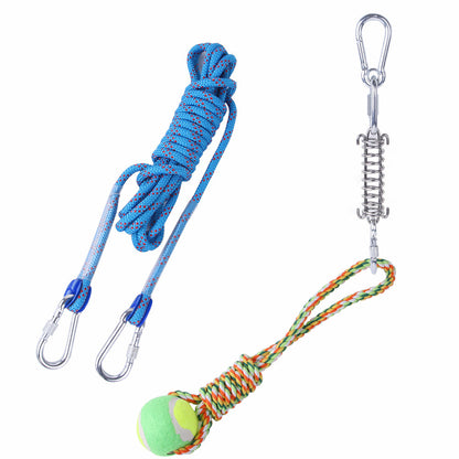 Outdoor Funny Dog Toy Stainless Steel Spring Suspension Cotton String Households Outdoor Toy Training - Xmaker