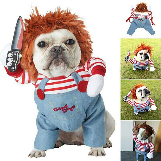 Halloween Pet Costume Pet Dog Funny Clothes Adjustable Dog Cosplay Costume Scary Costume Party Gatherings - Xmaker