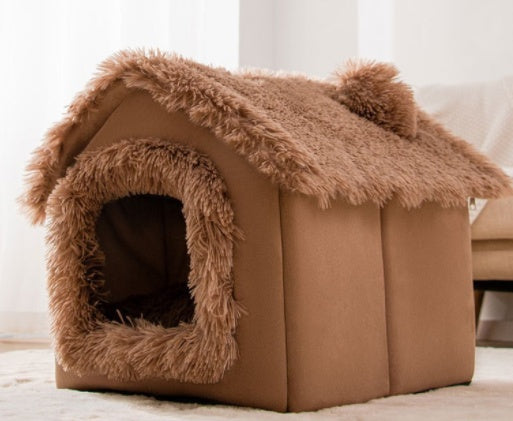 Foldable Dog House Pet Cat Bed Winter Dog Villa Sleep Kennel Removable Nest Warm Enclosed Cave Sofa Pets Supplies - Xmaker