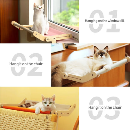 Pet Cat Window Perch 4 Color Wooden Assembly Hanging Bed Cotton Canvas - Xmaker