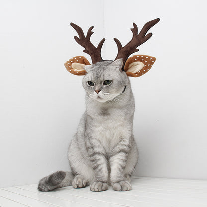 Cute Plush Pet Christmas Antler Headband - Xmaker