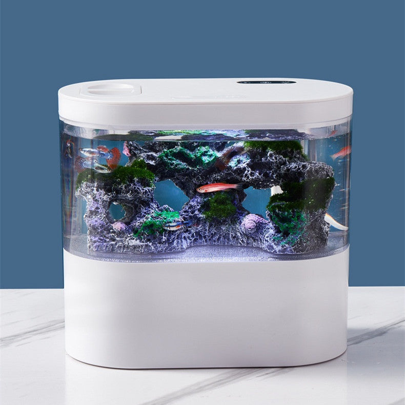 Aquarium Ecological Landscape Desktop Self-circulation Mini Small Change Water Household Fish Tank - Xmaker