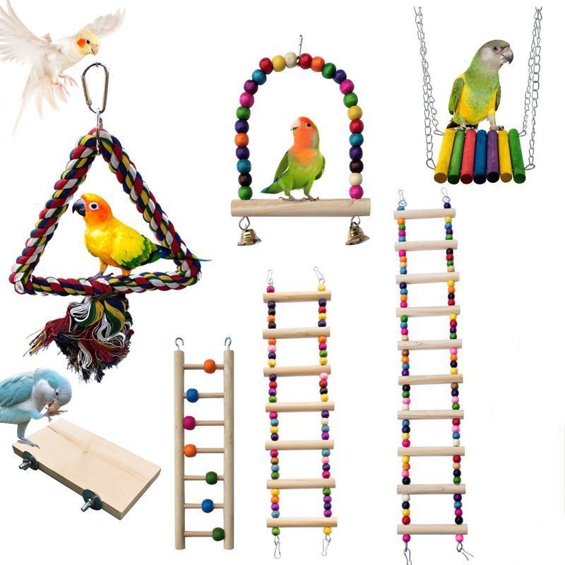 Parrot Bird With Toy Supplies Swing Ring Aerial Ladder Climbing Ladder - Xmaker