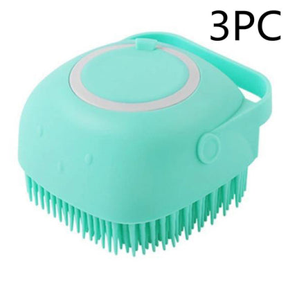 Silicone Dog Bath Massage Gloves Brush Pet Cat Bathroom Cleaning Tool Comb Brush For Dog Can Pour Shampoo Dog Grooming Supplies - Xmaker