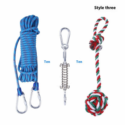 Outdoor Funny Dog Toy Stainless Steel Spring Suspension Cotton String Households Outdoor Toy Training - Xmaker