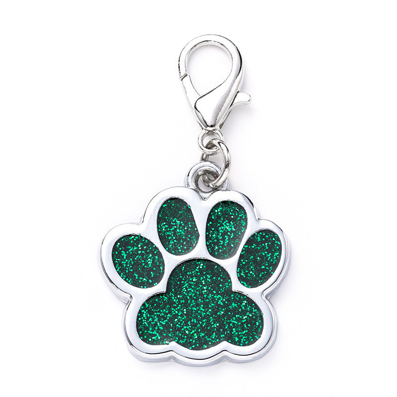 Zinc Alloy Metal Pet Tag Zinc Alloy Identity Brand Glitter Footprint Engraving Dog Tag - Xmaker