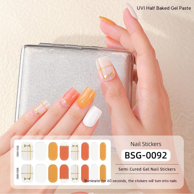 Semi-cured Nail Stickers Gel 3d Bronzing UV Nail Nail Stickers Paper - Xmaker