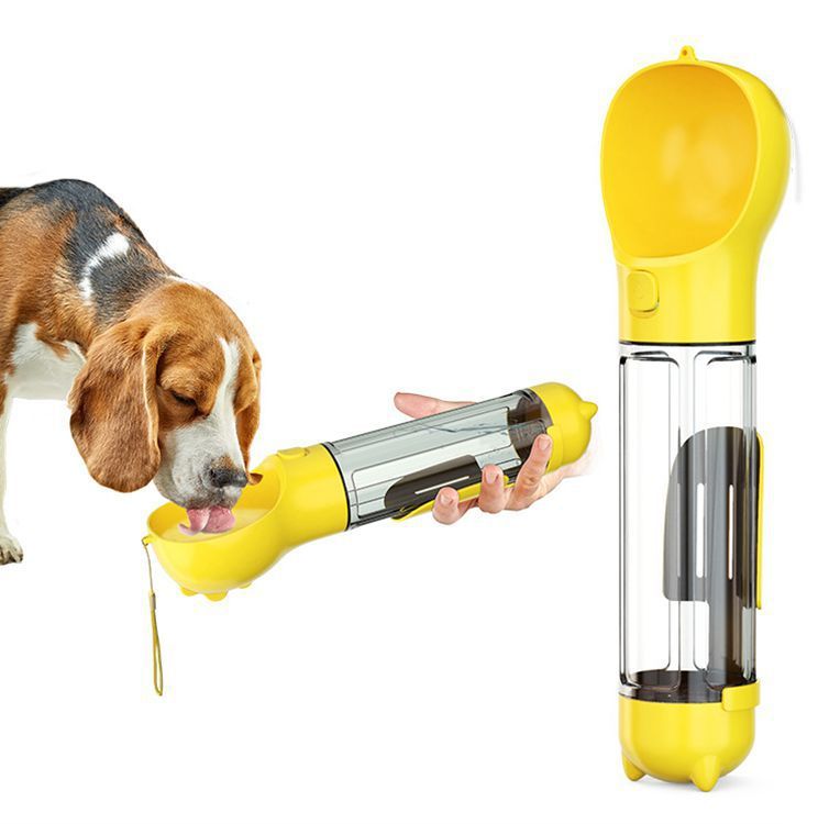 Portable Cat Dog Water Bottle Food Feeder Drinker Poop Dispenser 3 In 1 Leak-proof Multifunctional Dog Water Bottle - Xmaker