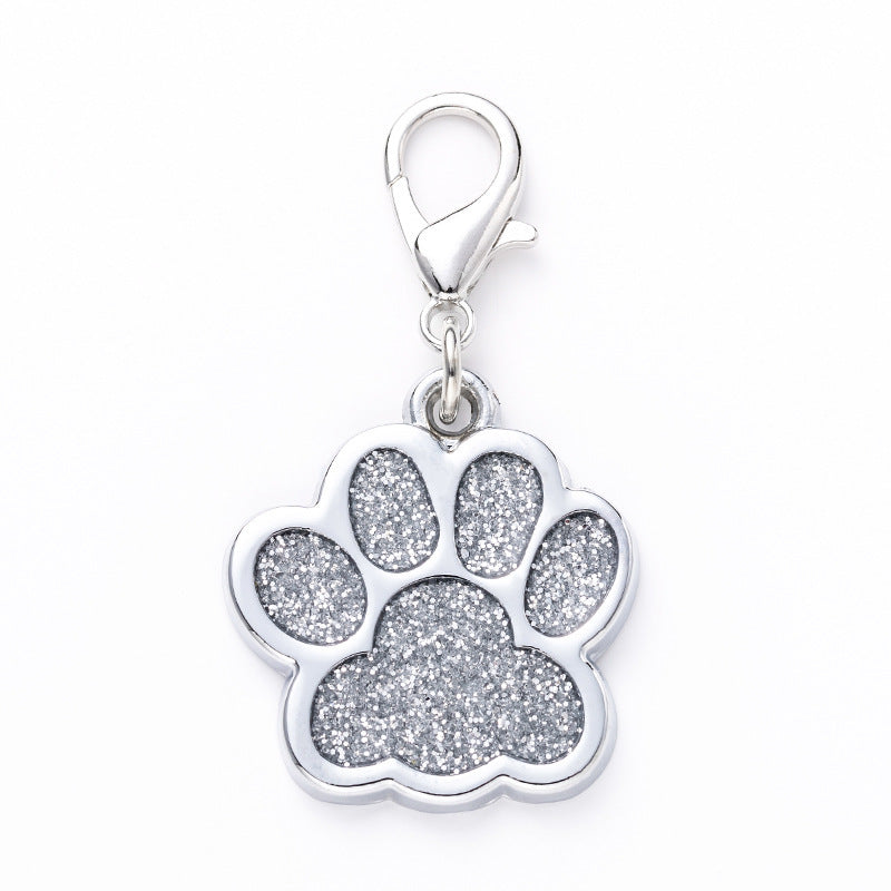 Zinc Alloy Metal Pet Tag Zinc Alloy Identity Brand Glitter Footprint Engraving Dog Tag - Xmaker