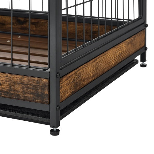 Furniture Dog Cage Double Door, Rustic Brown - Xmaker