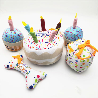 Cute Dog Birthday Cake Plush Toy - Xmaker