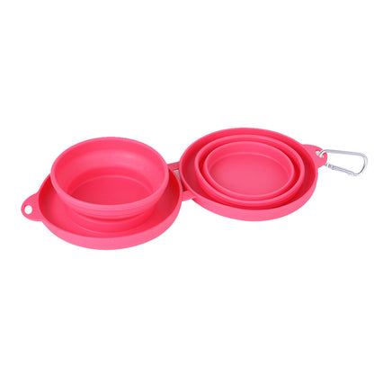 Rubber Foldable Double Bowl Pet Feeding Bowl Pets Supplies Dog Cat Bowls - Xmaker