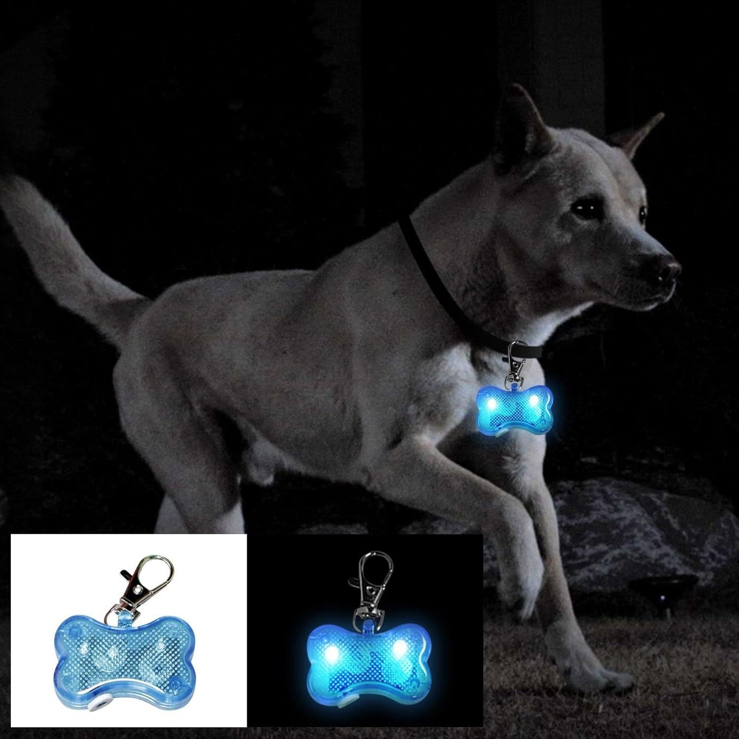 Pet Supplies For Cats Food Pet Glowing Pendant Pet Cat Luminous Anti Lost Pendant Pet LED Bone Luminous Pendant Collar For Cats Dogs - Xmaker