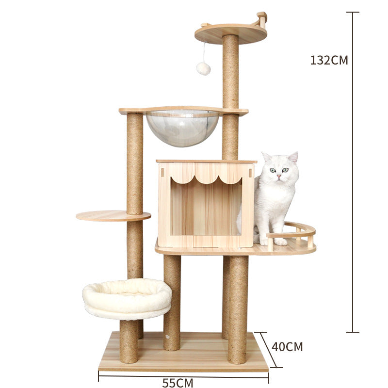 Cat Crawl Nest Scratching Board Tree Supplies Pet Toy Space Capsule - Xmaker