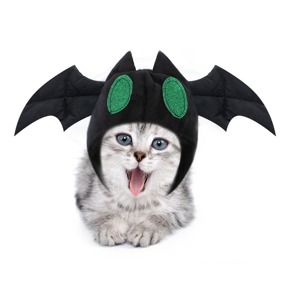 Pet Halloween Hat Teddy Dress Up Bat Headdress Cat Hat Cat Head - Xmaker