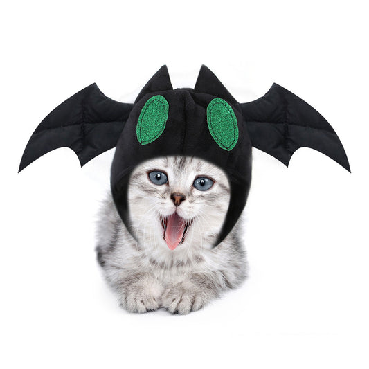 Pet Halloween Hat Teddy Dress Up Bat Headdress Cat Hat Cat Head - Xmaker