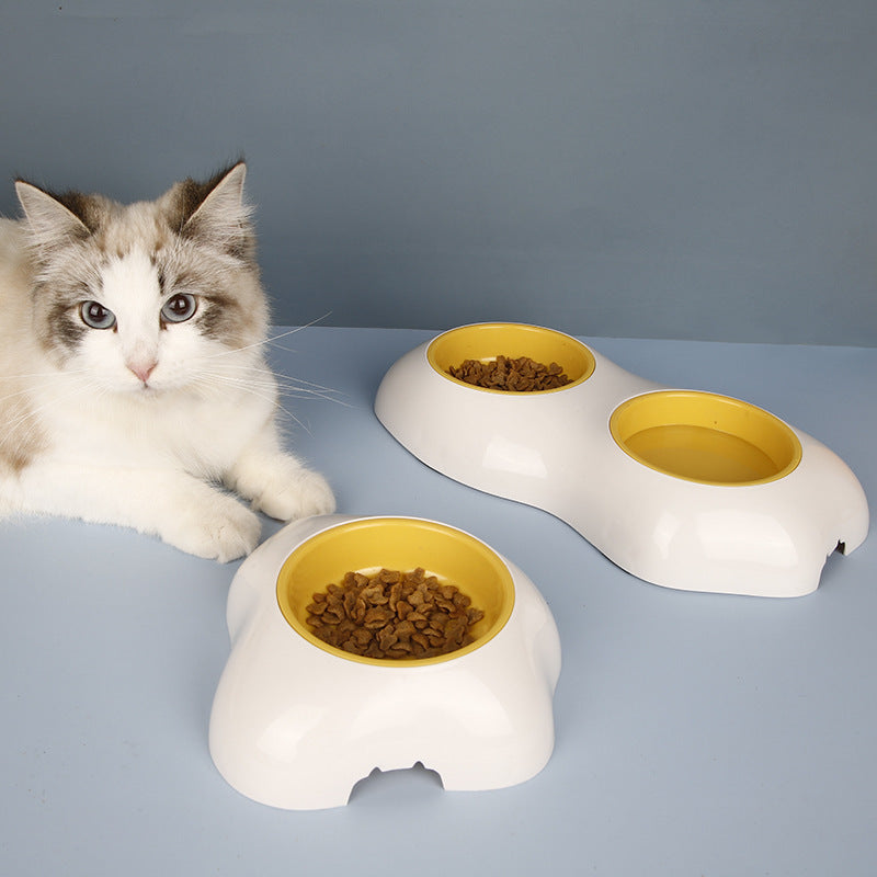 Egg-shaped Pet Bowl Drinking Water Single Bowl Double Bowl Dog Bowls Cute Pet Feeding Bowl Egg Yolk Shaped Food And Water Elevated Bowl Feeder - Xmaker