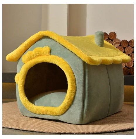 Foldable Dog House Pet Cat Bed Winter Dog Villa Sleep Kennel Removable Nest Warm Enclosed Cave Sofa Pets Supplies - Xmaker