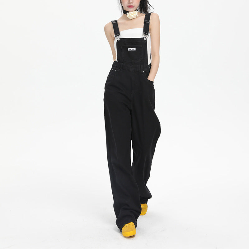 High Street Denim Suspender Pants Women's Summer - xmaker.ai