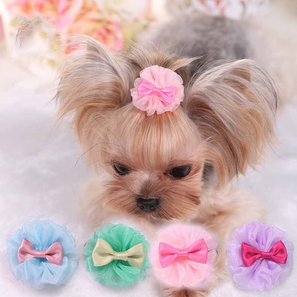 Pet Dog Cute Organza Bubble Hairpin - Xmaker