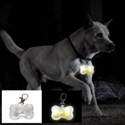 Pet Supplies For Cats Food Pet Glowing Pendant Pet Cat Luminous Anti Lost Pendant Pet LED Bone Luminous Pendant Collar For Cats Dogs - Xmaker