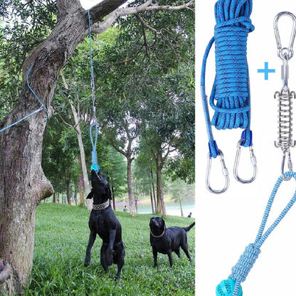 Outdoor Funny Dog Toy Stainless Steel Spring Suspension Cotton String Households Outdoor Toy Training - Xmaker