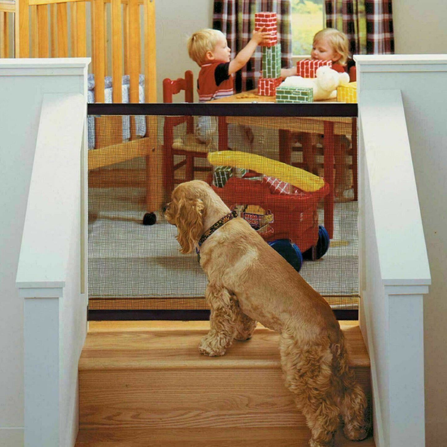 Pet Dog Fence Gate Safe Guard Safety Enclosure Dog Fences Dog Gate The Ingenious Mesh Magic Pet Gate - Xmaker