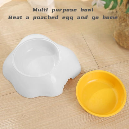 Egg-shaped Pet Bowl Drinking Water Single Bowl Double Bowl Dog Bowls Cute Pet Feeding Bowl Egg Yolk Shaped Food And Water Elevated Bowl Feeder - Xmaker