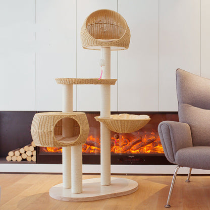 Integrated Multi Layer Solid Wood Cat Tree - Xmaker