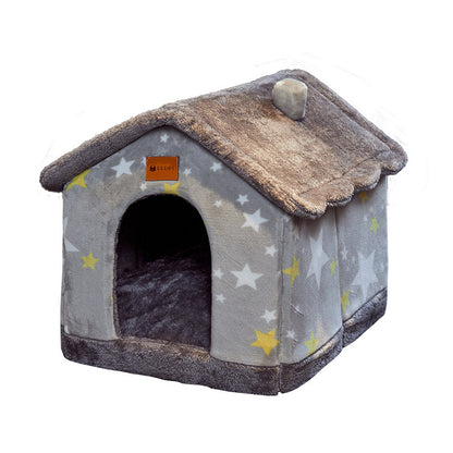 Foldable Dog House Pet Cat Bed Winter Dog Villa Sleep Kennel Removable Nest Warm Enclosed Cave Sofa Pets Supplies - Xmaker