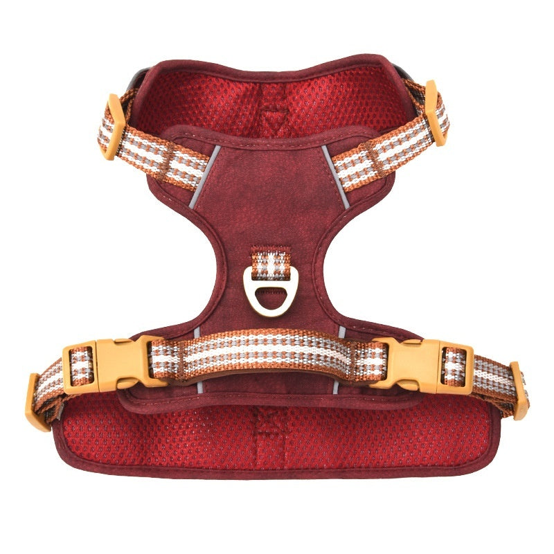 Explosion-proof Reflective Retro Leather Pet Harness - Xmaker