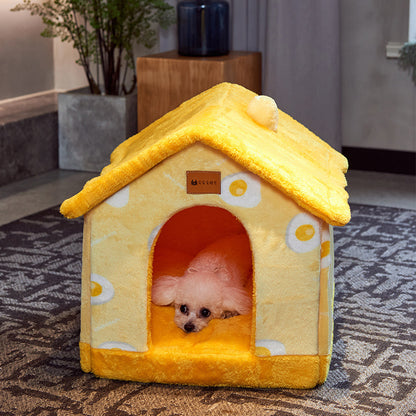 Foldable Dog House Pet Cat Bed Winter Dog Villa Sleep Kennel Removable Nest Warm Enclosed Cave Sofa Pets Supplies - Xmaker