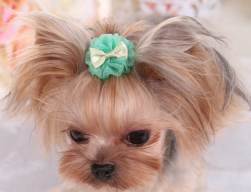 Pet Dog Cute Organza Bubble Hairpin - Xmaker