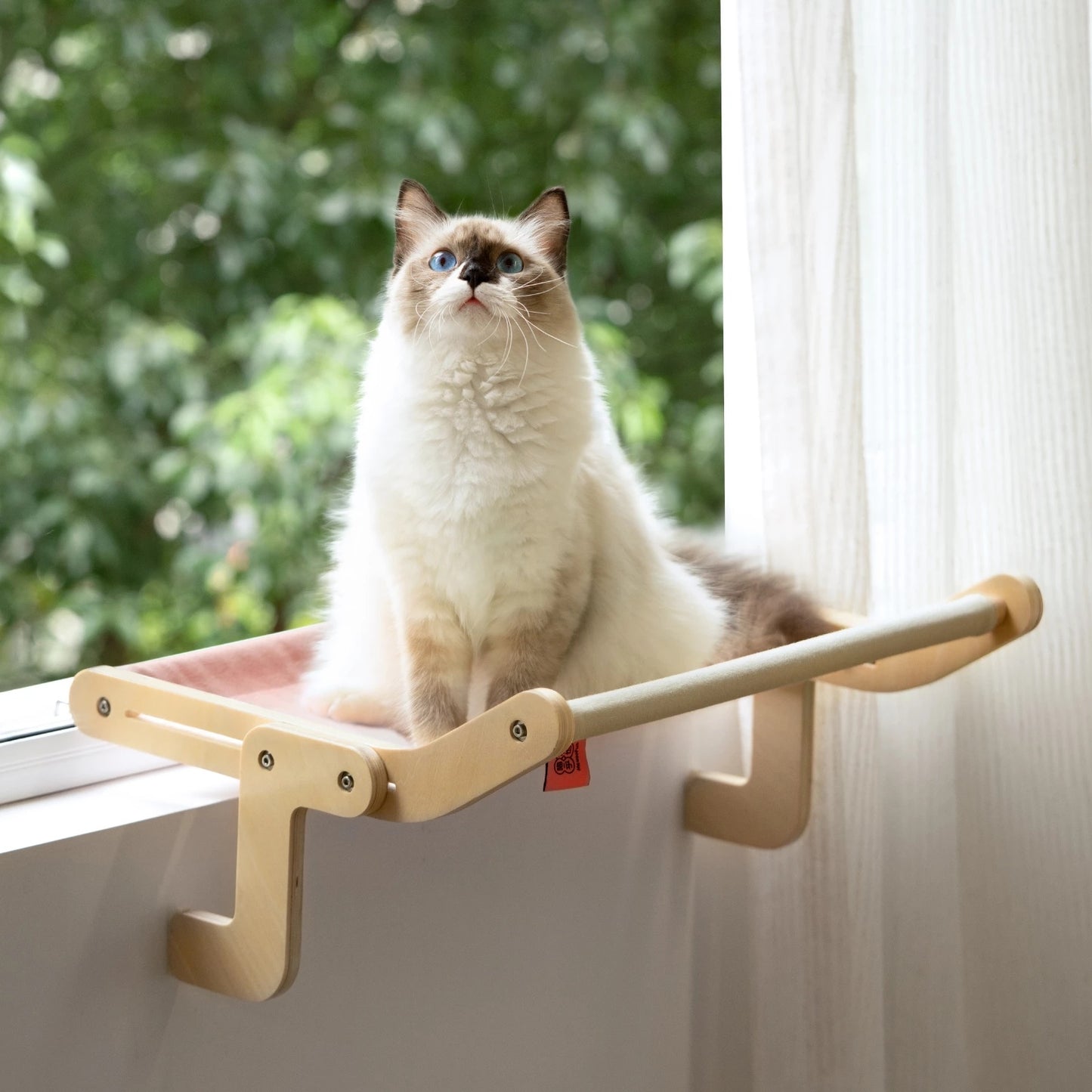 Pet Cat Window Perch 4 Color Wooden Assembly Hanging Bed Cotton Canvas - Xmaker