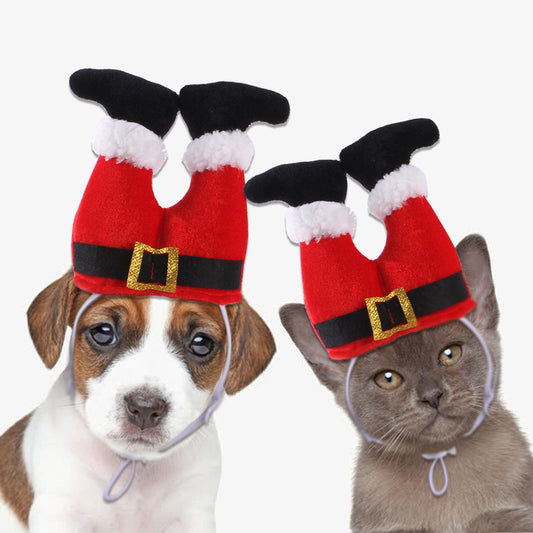 Dog Cat Christmas Costume Christmas Hat For Pet Outfit For Small Dogs Cute Fleece Hat Party Event Apparel Funny Clothes Accessory - Xmaker