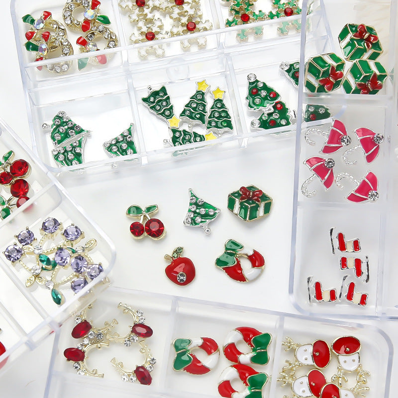 Nail Ornament Alloy Christmas Nail Crystal