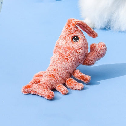 Pet Toys Electric Jumping Shrimp USB Charging Simulation Lobster Funny Cat Plush Pets Toy - Xmaker