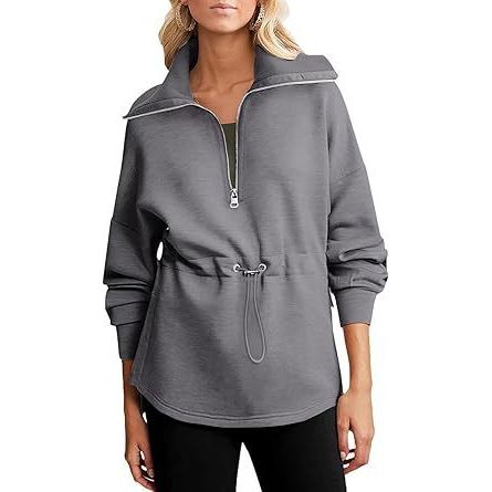 Women's Super Plus Size Sweatshirt Half Zipper Drawstring - xmaker.ai