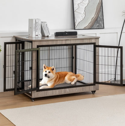 38in Dog Crate Furniture, Large Dog Kennel, - Xmaker