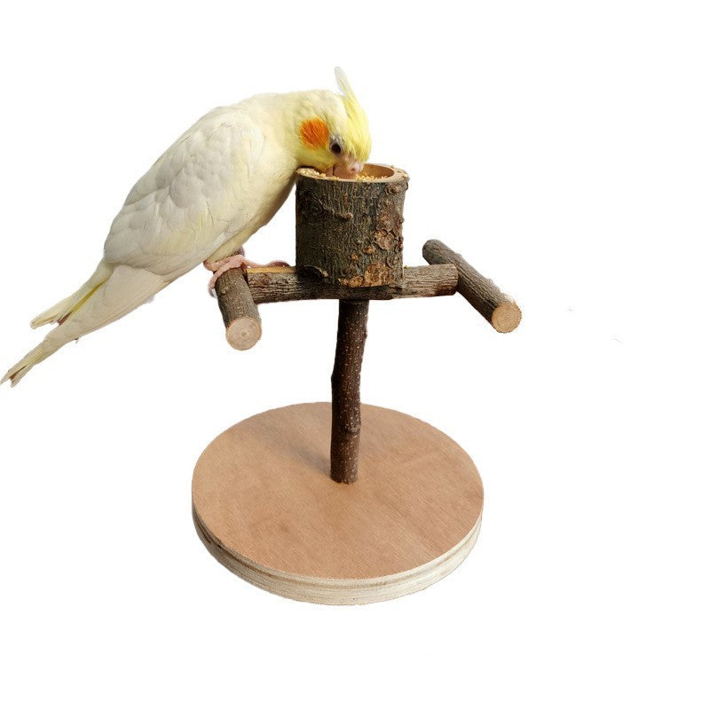 Solid Wood Parrot Station Frame Training Bird Shelf Parrot Toys - Xmaker