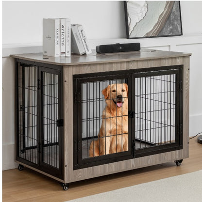 38in Dog Crate Furniture, Large Dog Kennel, - Xmaker