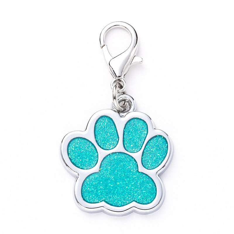 Zinc Alloy Metal Pet Tag Zinc Alloy Identity Brand Glitter Footprint Engraving Dog Tag - Xmaker