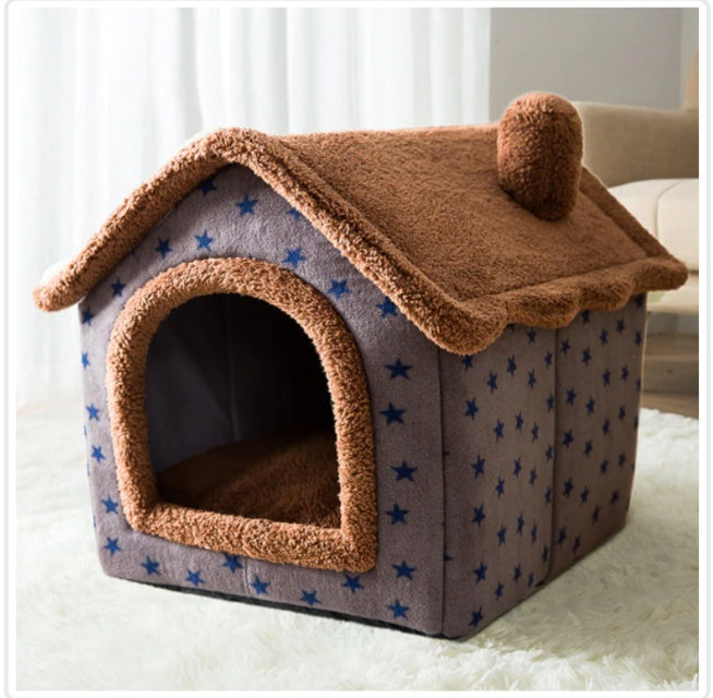 Foldable Dog House Pet Cat Bed Winter Dog Villa Sleep Kennel Removable Nest Warm Enclosed Cave Sofa Pets Supplies - Xmaker