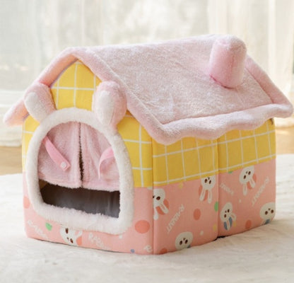 Foldable Dog House Pet Cat Bed Winter Dog Villa Sleep Kennel Removable Nest Warm Enclosed Cave Sofa Pets Supplies - Xmaker