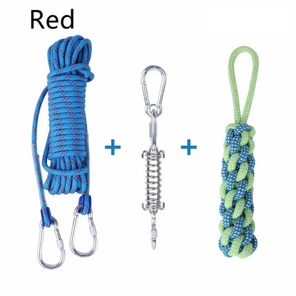 Outdoor Funny Dog Toy Stainless Steel Spring Suspension Cotton String Households Outdoor Toy Training - Xmaker